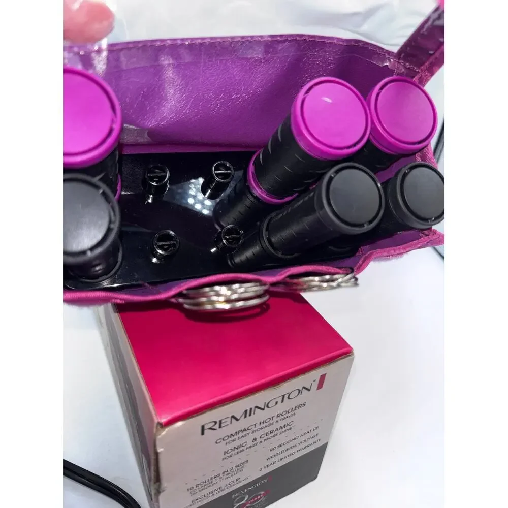 Remington Compact Hot Rollers Ionic Ceramic 10-Roller and Clips Set Travel